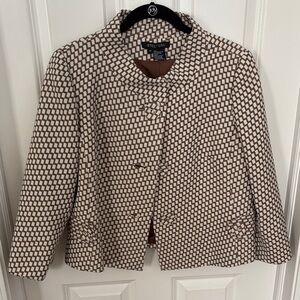 Etcetera Brown and Cream Checkered Blazer